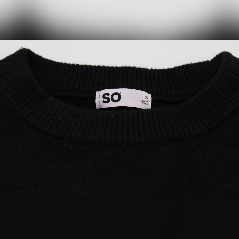 SO Black Bow Cropped Sweater – Juniors S - Picture 3 of 8